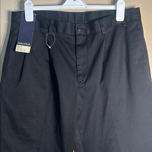 Nautica Men's Black Flat-Front Dress Pants Classic Fit 38/30
